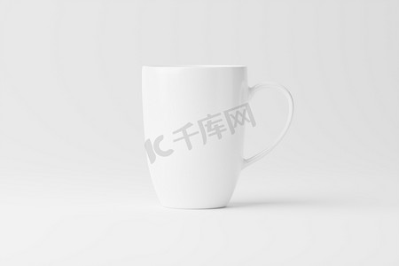 3早餐摄影照片_咖啡茶陶瓷杯白色空白 3D 渲染样机