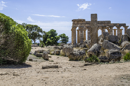 古希腊城市塞利农特市中心的景观