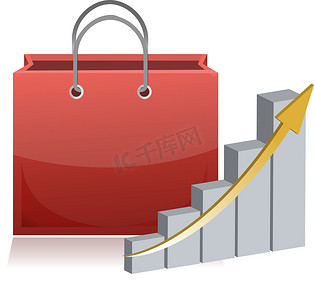 购物财务标志和图表插图
