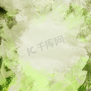 水粉手绘摄影照片_绿色手绘水粉抽象纹理框架。