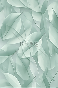线条画植物背景图片_浅青色半透明树叶植物底纹背景