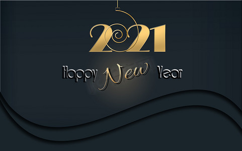 新年快乐3摄影照片_经典2021年新年快乐背景。