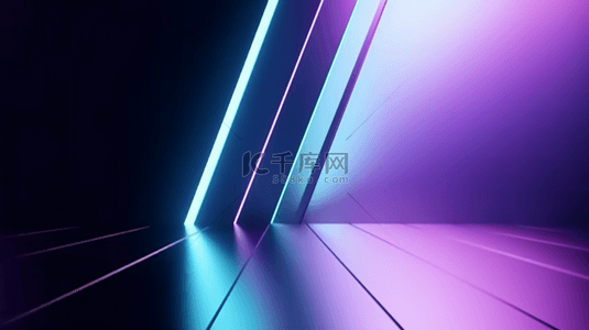 蓝色和紫色泄漏的光线抽象几何透明背景