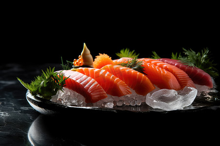 日本料理水彩摄影照片_日本料理。