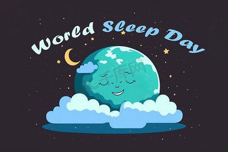 世界睡眠日睡觉摄影照片_世界睡眠日明信片或横幅。