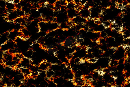 岩浆火焰在黑色大理石上爆发出辉光矿物纹理