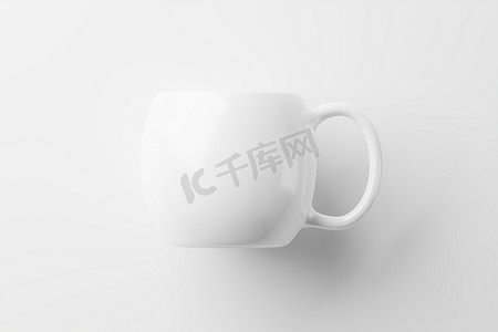 咖啡杯3d摄影照片_咖啡茶陶瓷杯白色空白 3D 渲染样机
