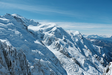 沙冰摄影照片_法国阿尔卑斯山勃朗峰，阳光灿烂的日子。