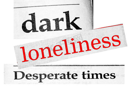 标题框gufeng摄影照片_苦恼的报纸标题黑暗孤独绝望时代