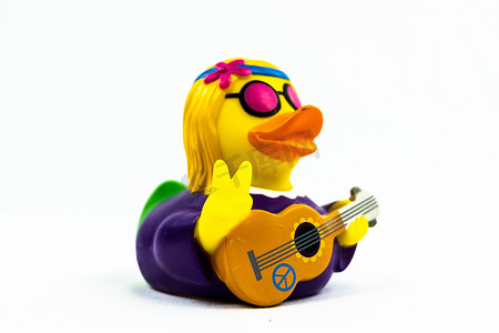 独立嬉皮吉他手鸭子漂浮玩具