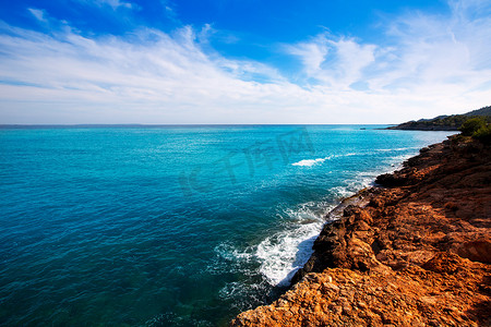 巴利阿里群岛的伊维萨 Platja des Codolar 和 Cap des Falco