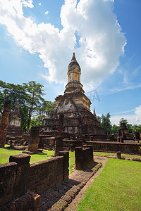 泰国素可泰府的绝地杰德茶寺 (Wat Jedi Jed Teaw) 寺庙。