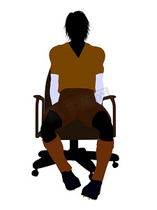 坐在椅子上的男性足球运动员插图剪影