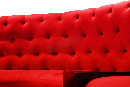 白色豪华红色沙发天鹅绒靠垫特写图案背景