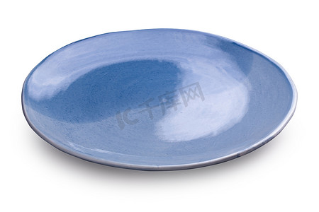 陶瓷盘摄影照片_白色背景上的空空白陶瓷盘