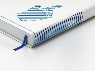 Web 开发概念：闭合的书，白色背景上的鼠标光标
