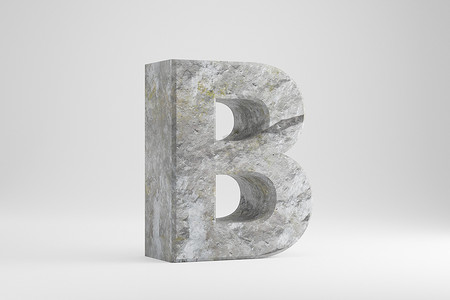 石头 3d 字母 B 大写。
