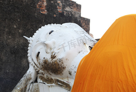 蒙古摄影照片_泰国 Wat Yai Chaimongkol 的卧佛