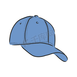 棒球帽、帽子、矢量素描图的矢量图解