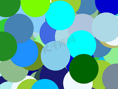 蓝极摄影照片_抽象的绿色蓝色圆圈图背景