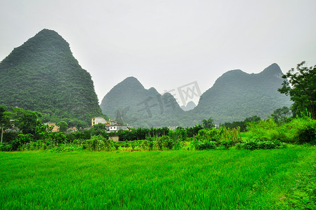 Guilin Li river Karst mountain landscape in Yangshuo