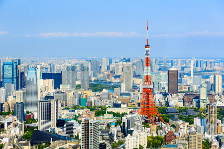 从天际线看东京塔