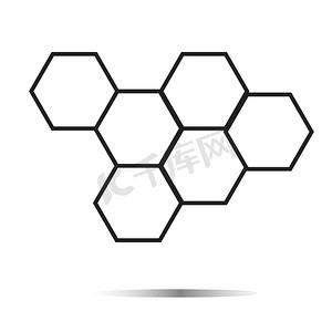 白色背景上的蜂窝蜂蜜图标。