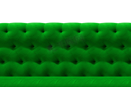 白色豪华绿色沙发天鹅绒靠垫特写图案背景