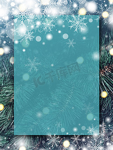 带雪的空白透明板圣诞背景设计