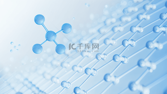 结构分子背景图片_蓝色材料分子材料结构背景