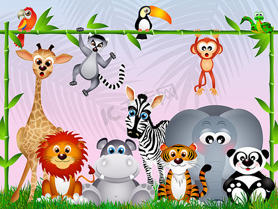 丛林动物卡通