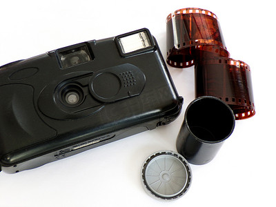 复古风格的旧相机，胶卷被隔离