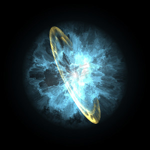 爆炸云底图摄影照片_太空中的超新星爆炸
