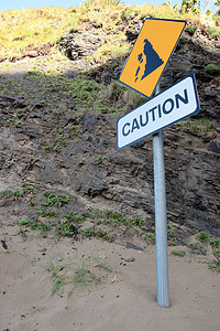泥石流标志摄影照片_山体滑坡警告标志
