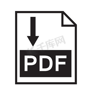下载孤立在白色背景上的 pdf 文件按钮。 