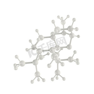 白色背景上的分子白色 3d