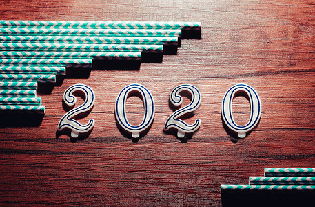 复古 vi 上的 2020 年新年快乐装饰背景图像