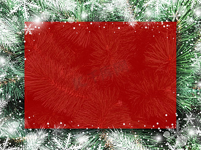 圣诞树上空白红板的圣诞背景设计