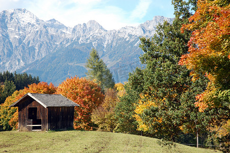 奥地利山区的秋天
