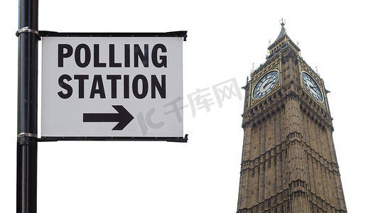 投票站标志在伦敦