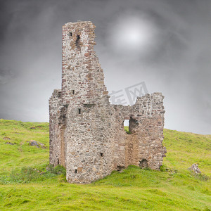 古城堡摄影照片_一座古城堡的废墟