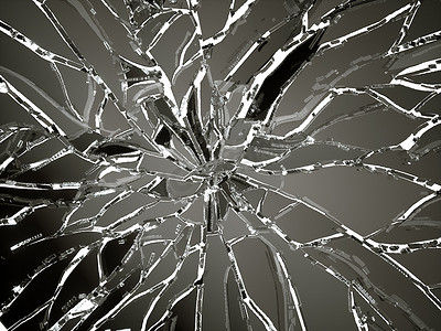 被拆除或破碎的玻璃碎片