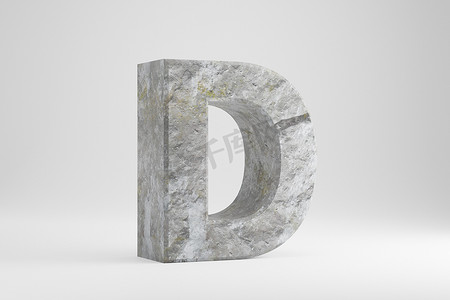 石头 3d 字母 D 大写。