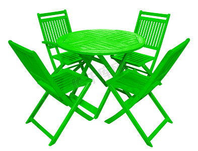 木桌椅-绿色
