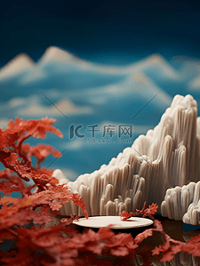 产品风背景图片_3D中国风国潮产品展示展台广告电商背景