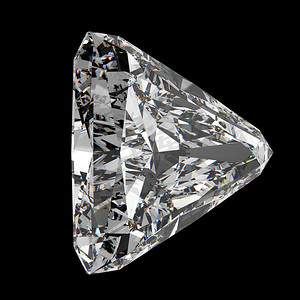 深色背景上的 3d 三角形切割钻石