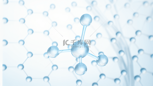 抽象几何结构背景图片_蓝色材料分子材料结构背景