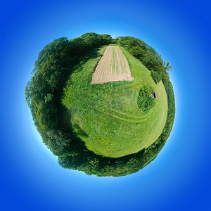 360 度球形全景农村草甸南德国