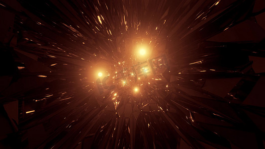 抽象空间星系图形艺术品与发光的飞行球体粒子 3d 插图背景壁纸