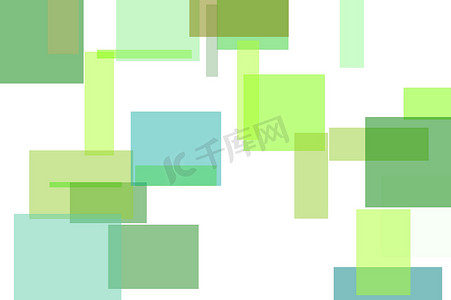 抽象的绿色正方形和矩形插图背景